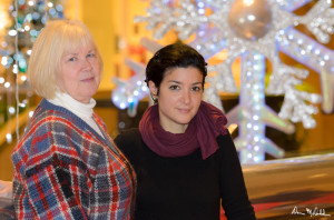 Mom and Chiara at Water Tower Place on Michigan Avenue.